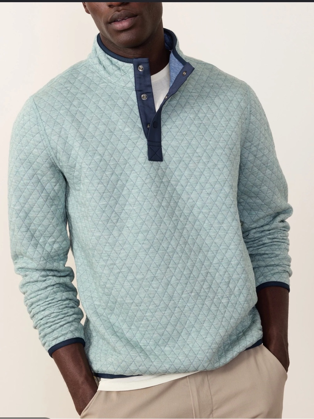 Marine Layer Custom Cut & Sew Reversible Corbet Pullover Blue Large
